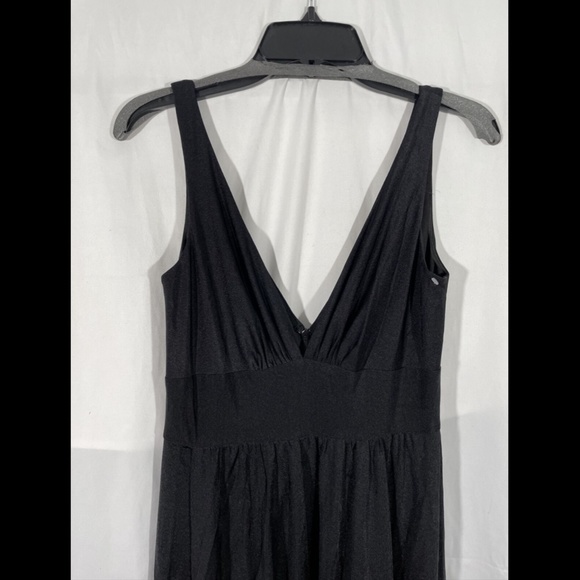 NEW‎ La Femme [sz 6 ] Sleeveless Plunge Neck Gown in Black - Picture 4 of 12